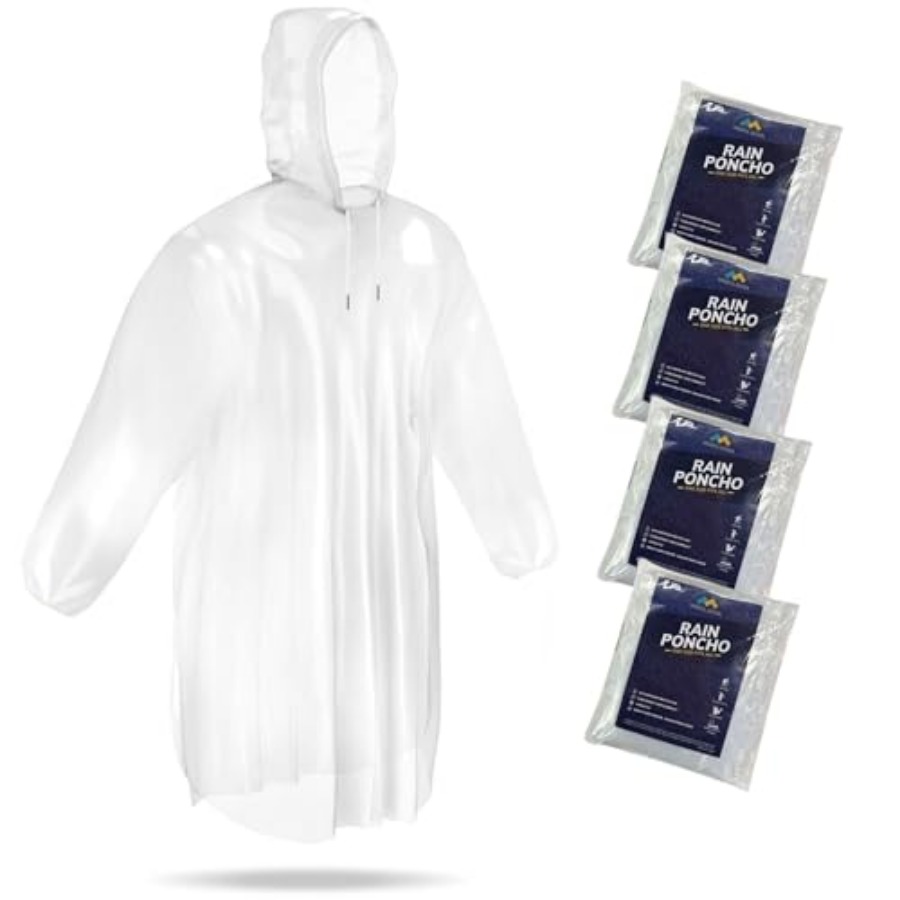 Emergency Poncho Rain - Mindful Design Rain Ponchos with Drawstring