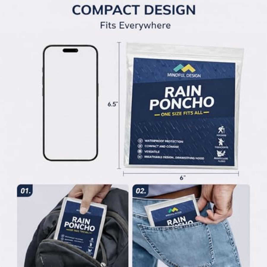 Mindful Design Rain Ponchos wi – Emergency Poncho Rain Bewertung und Preis