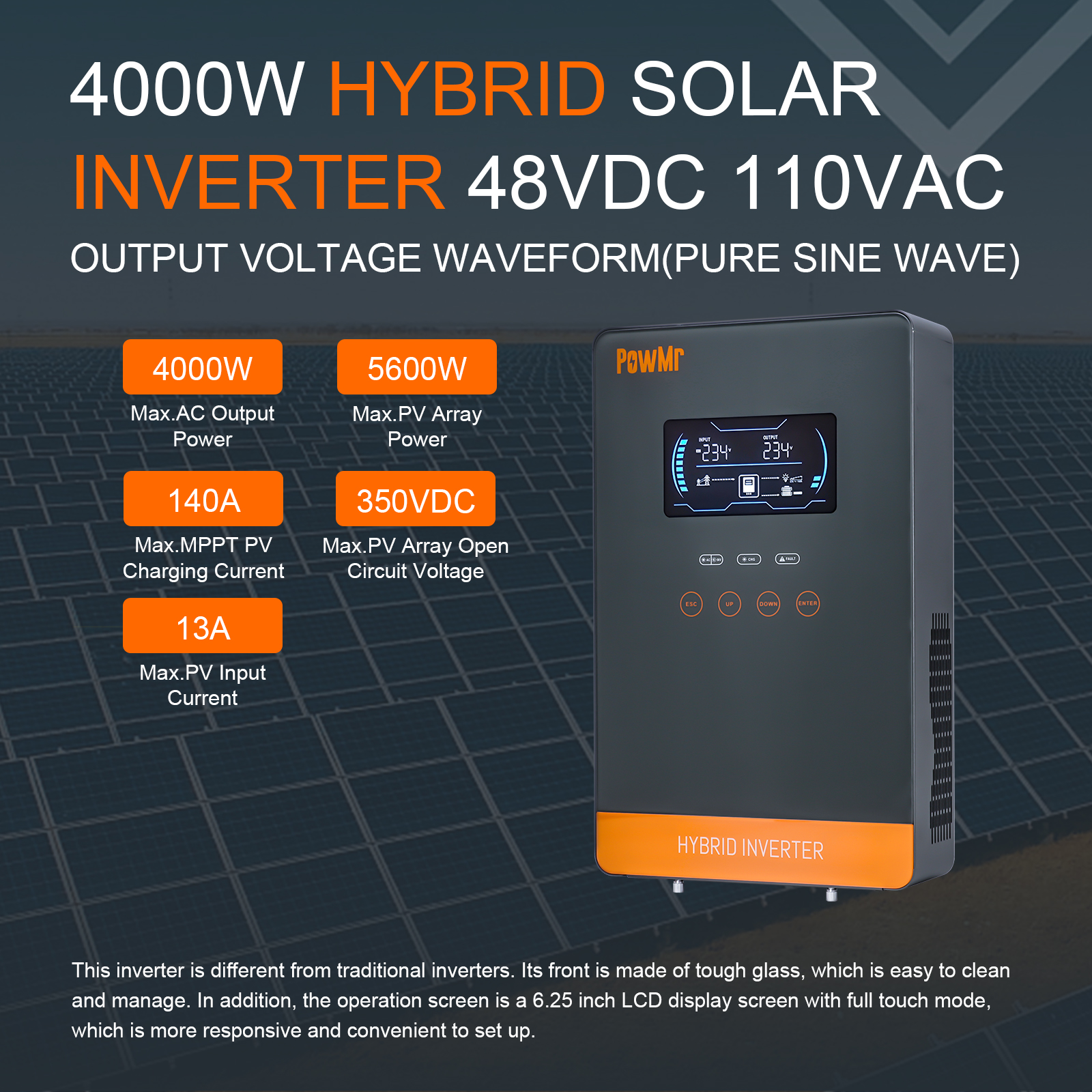 PowMr USA 4000W 24V Hybrid Sol – Solar Emergency Charger Bewertung und Preis