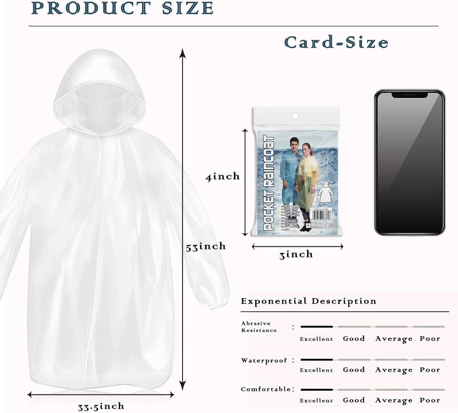 10 Pack Disposable Rain Poncho – Emergency Poncho Rain Bewertung und Preis