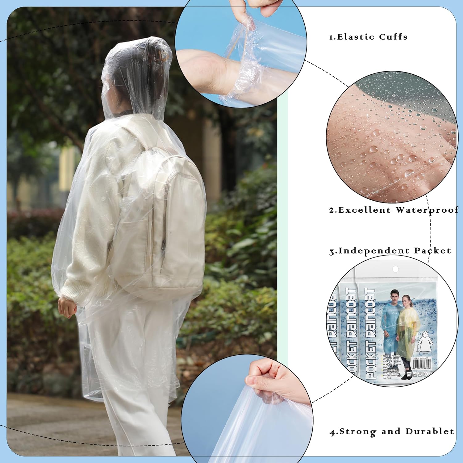 10 Pack Disposable Rain Poncho – Emergency Poncho Rain Bewertung und Preis