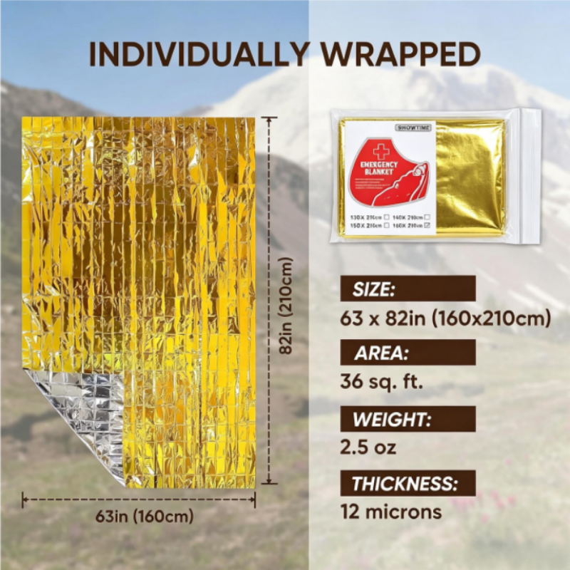 12PCS Large 160×210cm Gold Foi – Survival Blanket Reflective Bewertung und Preis